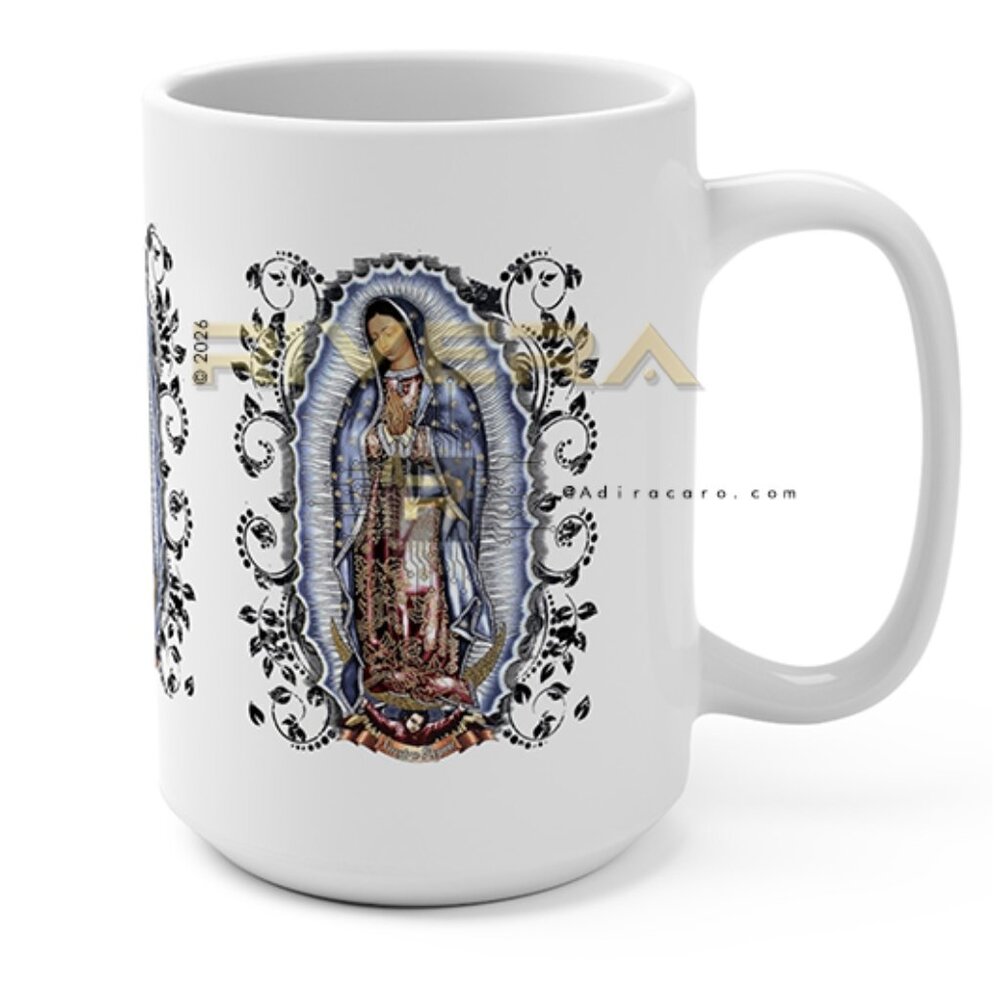 Our Lady Of Guadalupe Mug 15oz White, Virgen De Guadalupe Taza Virgin Mary Mug